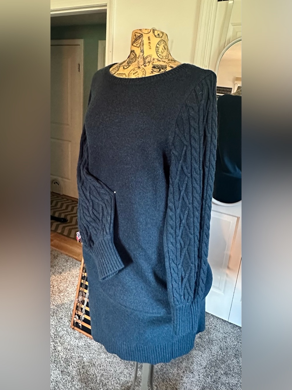 Banana Republic green/navy Sweater Dress